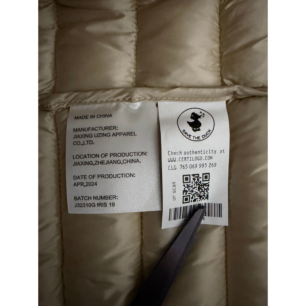 Save The Duck Girls Iris Puffer Jacket Beige size 8 - Picture 3 of 10